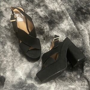 DV by Dolce Vita Black Crisscross Platform Heels